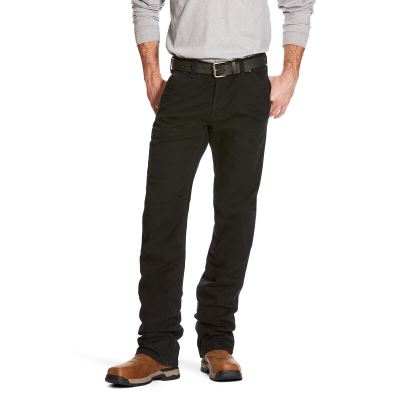 Ariat Work: Rebar M4 Low Rise DuraStretch Washed Twill Dungaree Boot Cut Pantalones Hombre - Negras